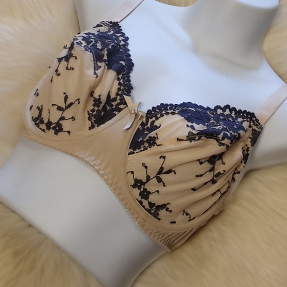Curve Muse Embroidered Lace & Mesh Bra - Picture 10 of 16